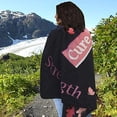 thumbnail image 4 of Caring For Breast Cancer Pink Ribbon Awareness Home Textile Flannel Blanket Polyester Blanket,D,Flannel, 4 of 9