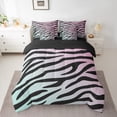 thumbnail image 2 of jejeloiu Black Stripes 7pcs Bedding Comforter Set,Jungle Zebra Striped Queen Bedding Sets,Modern Abstract Aesthetic Queen Sheet Sets For Girls Teens,Microfiber Bedroom Decor Reversible, 2 of 8