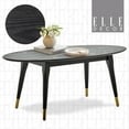 thumbnail image 2 of Elle Decor Clemintine Mid-Century Modern Living Room Furniture Collection, Oval Coffee Table, French Black, 2 of 9