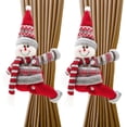 thumbnail image 1 of 2 piezas de hebillas de cortina navideñas, adornos navideños para ventanas, ganchos de cortina con dibujos animados para sala de estar, dormitorio, decoración del hogar (estilo muñeco de nieve), 1 of 5