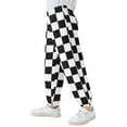 thumbnail image 4 of joogoo White and Black Checkered Grid Art Pattern Boys' Sweatpants Jogger Pants 5-6Y, 4 of 8