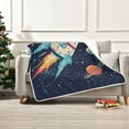 thumbnail image 7 of Yayeee Throw Blanket for Couch Soft Warm 50" x 60" Sofa Chair Bed Decoration, Rocket Pattern, 7 of 7