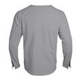 thumbnail image 4 of LIUJUNSHOP European Style Round Neck Long Sleeve Linen Blend Casual Sport Shirt for Men Autumn Winter Solid Color Comfortable Loose Fit Light Gray L, 4 of 9
