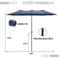 Ainfox 15ft DoubleSided Patio Umbrella, Extra Large Outdoor Sunbrella for Deck & Poolside, Navy