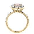 thumbnail image 2 of 14K Yellow Gold Natural Morganite Ring Round 8mm Floating Halo Diamond, size 6.5, 2 of 3