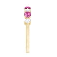 thumbnail image 3 of Rosec Jewels Real Pink Tourmaline and Diamond Ring - Half Eternity Ring with Tourmaline (AAA Grade) - Ready to Gift for Anniversary, 18K Yellow Gold, US 5.00, 3 of 8