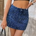 thumbnail image 4 of Tqcoqu Denim Jeans Mini Skirt for Women Low Rise Micro Skort 2026 Summer Y2k Skirts Trendy Skirt,Dark Blue Women's S-XXL, 4 of 6