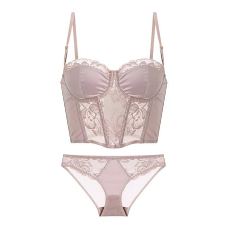

coappsuiop underwear for women women thin cup lace colorblock bra set shaped push up underwear set womens lingerie
