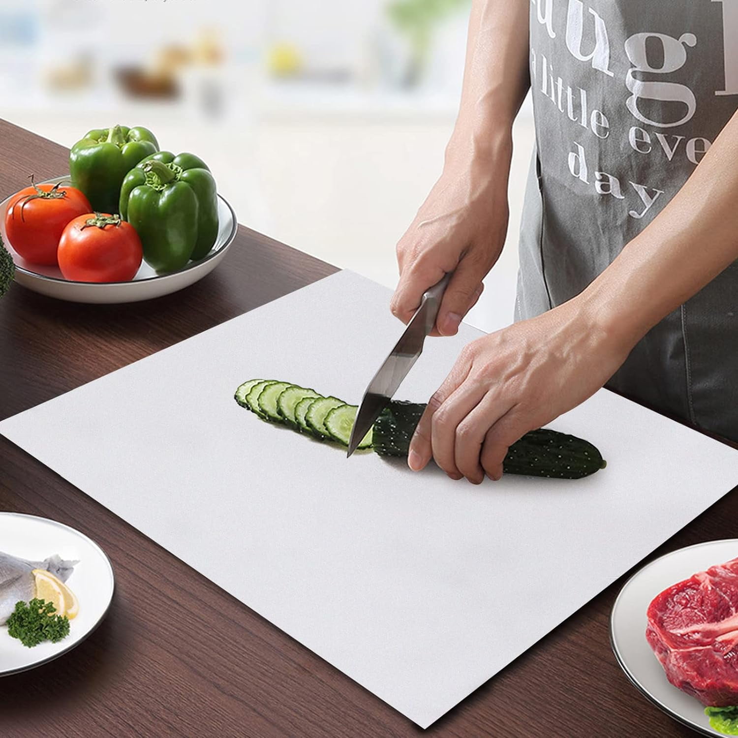 Cutting Board for Kitchen, Stainless Steel Cutting Board, Heavy Duty Chopping Board, Non-stick Pastry Board for Meat, Vegetables, Bread, Cutting Mats (23.62 * 15.7in)
