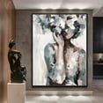 thumbnail image 4 of Girl abstract 100% handmade oil painting, minimalist room art, living room wall decoration, office wall decoration,61*46cm (24*18) inches,stretched + black frame, 4 of 5