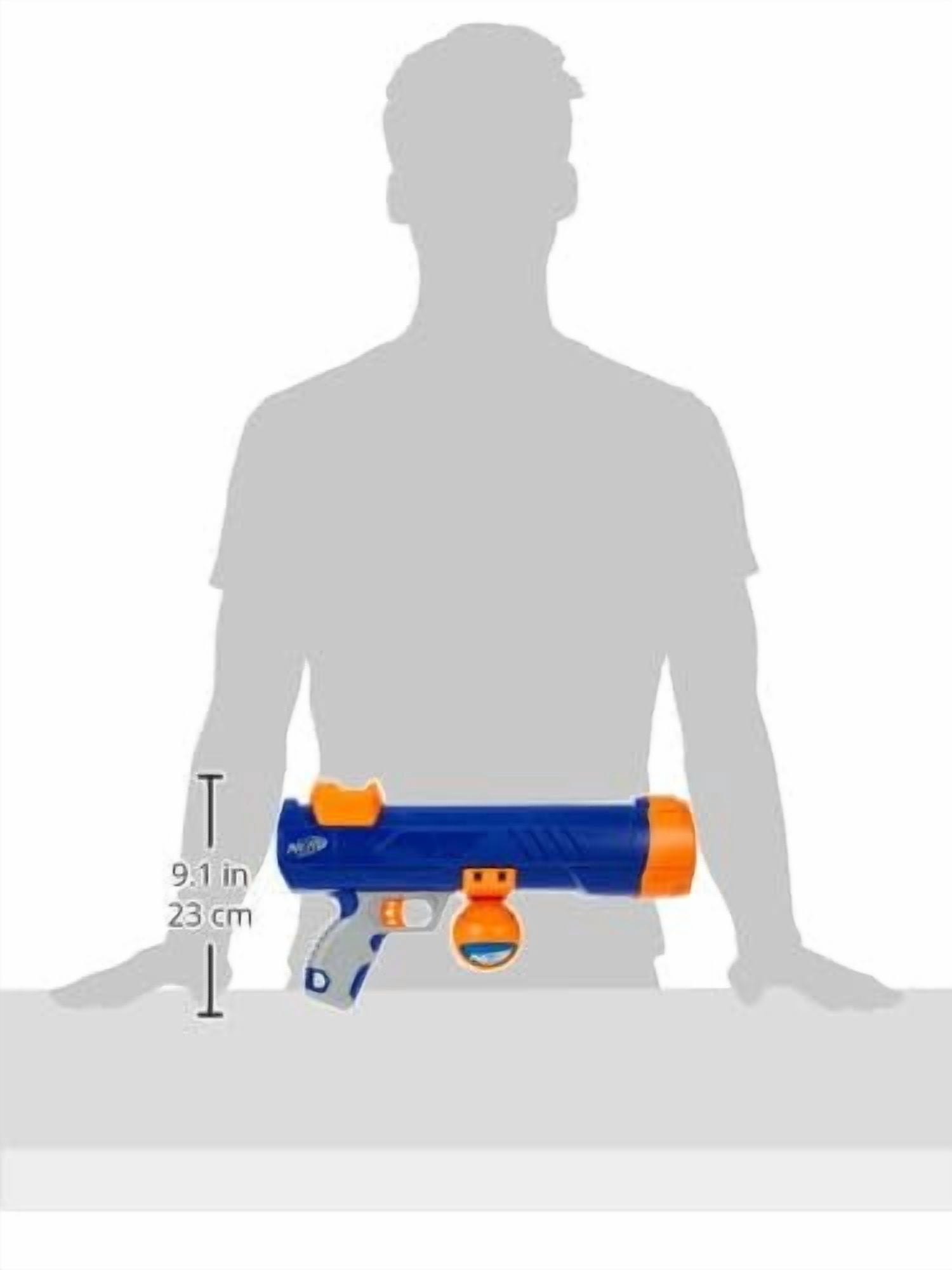 Nerf Dog Tennis Ball Blaster Dog Toy Blue/Orange, 16 Inch Compact Blaster with 1 Ball