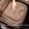 thumbnail image 2 of Skin-Friendly & Dirt-Repellent Leather Seat Cushions, Universal Thickened Non Slip Memory Foam Car Seat Cushion, Soft Comfortable & Breathable, Easy Cleaning, for Car, Office (Brown, Standard), 2 of 8