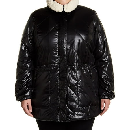Lined Shearling Vest - Womens Plus Faux Shearling Lined Jacket 1X