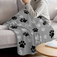 thumbnail image 3 of Pet Paw Printed Blanket Soft Cozy Warm Throw Blanket for Couch, Plush Fuzzy Flannel Fleece Blankets for Sofa, Modern Black Grey Watercolor Dog Claws Bed Blankets Lightweight Gifts for Women, 40"x50", 3 of 9