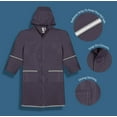 thumbnail image 2 of Fabugears Kids RainCoat | Boys, Juniors, Youth Waterproof Rain Jacket | Snap-On Closures | Hooded And Long Sleeves With Reflectors | Full-Length Rain Slicker | Size: XXL (17 - 18) Color: Navy Blue, 2 of 4