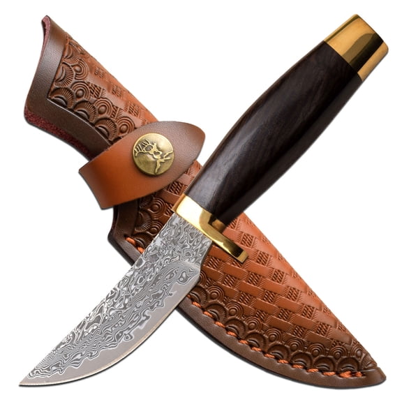 Elk Ridge Full Tang Fixed Blade Knife w/Leather Sheath