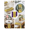 thumbnail image 3 of Conch Mandalas Cloth Napkins Set of 4 Reusable Dinner Napkins, Boho Modern Yellow Purple Abstract Stripe Cocktail Napkin Washable Table Napkins for Wedding/Holiday Party/Baby Shower 20"x20", 3 of 7