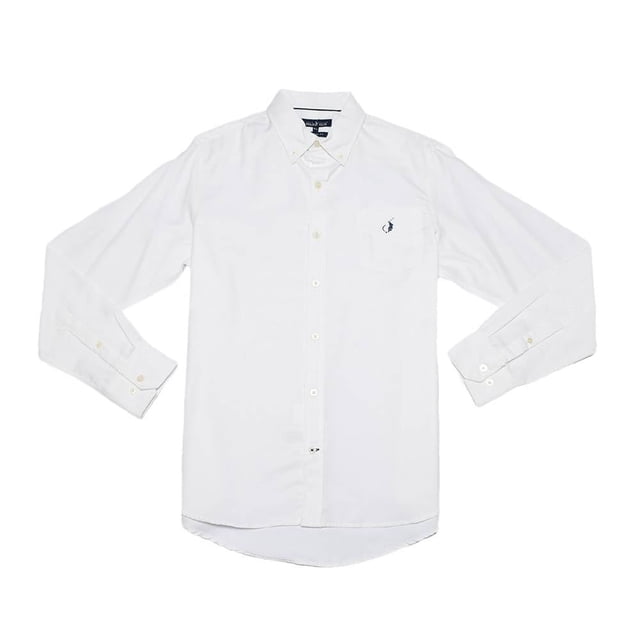 Camisa Polo Club Talla EG Lisa con Bordado en Bolsillo Blanco