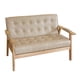 thumbnail image 3 of Sofá de Varias Plazas Retro Cómodo Simple Ergonómico Muebles para Asientos de Dormitorio, Muebles de Sofá de Fácil Mantenimiento 2 plazas color beige, 3 of 8