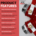 thumbnail image 3 of Ace Fire Defense Brass Wye fitting Fire Hydrant Splitter Gated Valve 2.5" x 1.5" | High Pressure Hose NST Thread | Durable Brass Body | Precise Dual Flow Control for Fire Hydrants  & Hose System, 3 of 7
