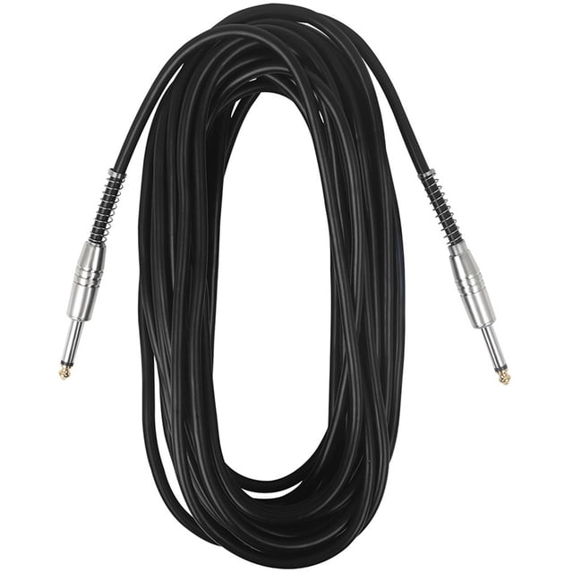 NUOLUX Cable De Para Guitarra Con Conector 6.35mm De Resorte Color Negro Para Pedales Y Amplificadores