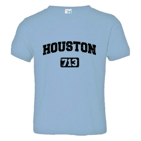 

PleaseMeTees™ Toddler Houston 713 Area Code Distressed HQ Tee