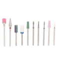 thumbnail image 3 of Juego de 10 brocas para uñas, portátiles, para quitar el esmalte y el pegamento de uñas, brocas de cerámica para uñas para mujeres y niñas., 3 of 14