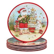 Santa's Wish Assorted Colors Dinner Plate (Set of 6)