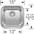 thumbnail image 2 of BLANCO STELLAR Brushed Stainless Steel 18 Gauge Rectangle Undermount Sink, 2 of 2