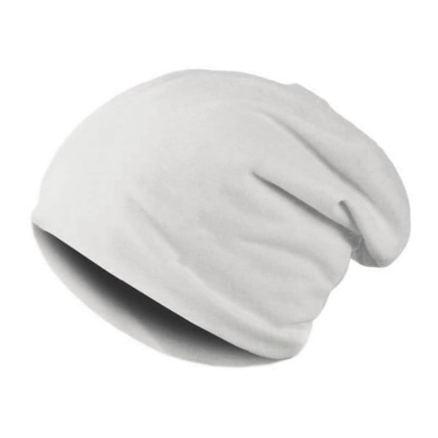 Bonnet en Coton Slouchy Hip-Hop Doux Léger Bonnet de Course Bonnet Nain Adulte Bonnet de Chimiothérapie pour Hommes Femmes Bonnet de Sommeil Hip-Hop Extensible Blanc