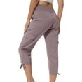 thumbnail image 2 of Lightning Prime Today, BiZtdJrK Womens Cargo Capris Hiking Pants Outdoor Lightweight Athletic Travel Trousers Casual Cropped Joggers Pants with Multi Pockets Pink M, 2 of 8