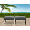 thumbnail image 2 of Superjoe 2 Pcs Outdoor Patio Ottomans Aluminum Frame Footstool with Thick Cushion,Gray, 2 of 5
