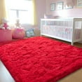 thumbnail image 7 of ZENELESS Indoor Fluffy Rug,5x7 Red Fuzzy Non-Slip Carpets for Living Room Bedroom Home Decor, 7 of 7