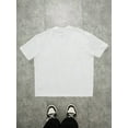 thumbnail image 3 of Angeles LA Letter Hand Gesture Logo Print Casual Oversized Men White T-Shirt, 3 of 3
