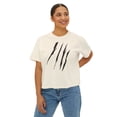 thumbnail image 3 of Effete Feline Claw Marks Scratch Women Boxy Tee, 3 of 6