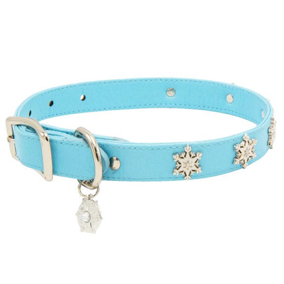 Buckle-Down Dog Collar, Disney Frozen Movie, Frozen Snowflake Charms, Large 19-23 Inch Length 0.75 Inches Wide