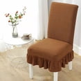 thumbnail image 1 of Nvzi Easy-Going Dining Chair Covers Stretch Chair Slipcover with Skirt Chair Covers for Dining Room Restaurant Banquet (2 PCS,Brown), 1 of 4