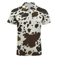 thumbnail image 4 of Cowhide Pattern Men Zipper T-shirt Summer Casual Short Sleeve T-shirt Top, 4 of 7