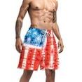 thumbnail image 4 of Men's Summer Casual Swim Trunks American Flag Beach Shorts, 4 of 4