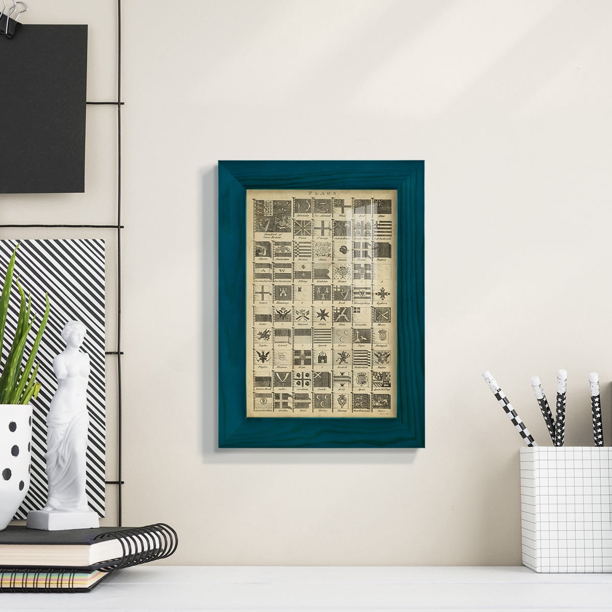 Encyclopediae VII -Framed Print w/glass-Ocean Blue