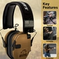 thumbnail image 4 of Walker's Razor Slim Electronic Muffs (Battle Brown) Bundle with Hearing Protection Case (Black) (2 Items), 4 of 6