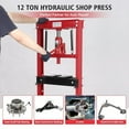 thumbnail image 3 of 6 Ton/12 Ton/ 20 Ton  Hydraulic Press with Press Plates, H-Frame Garage Floor Press, Benchtop Hydraulic Shop Press for Car Repair and Garage, Adjustable Working Table Height,Red, 3 of 7