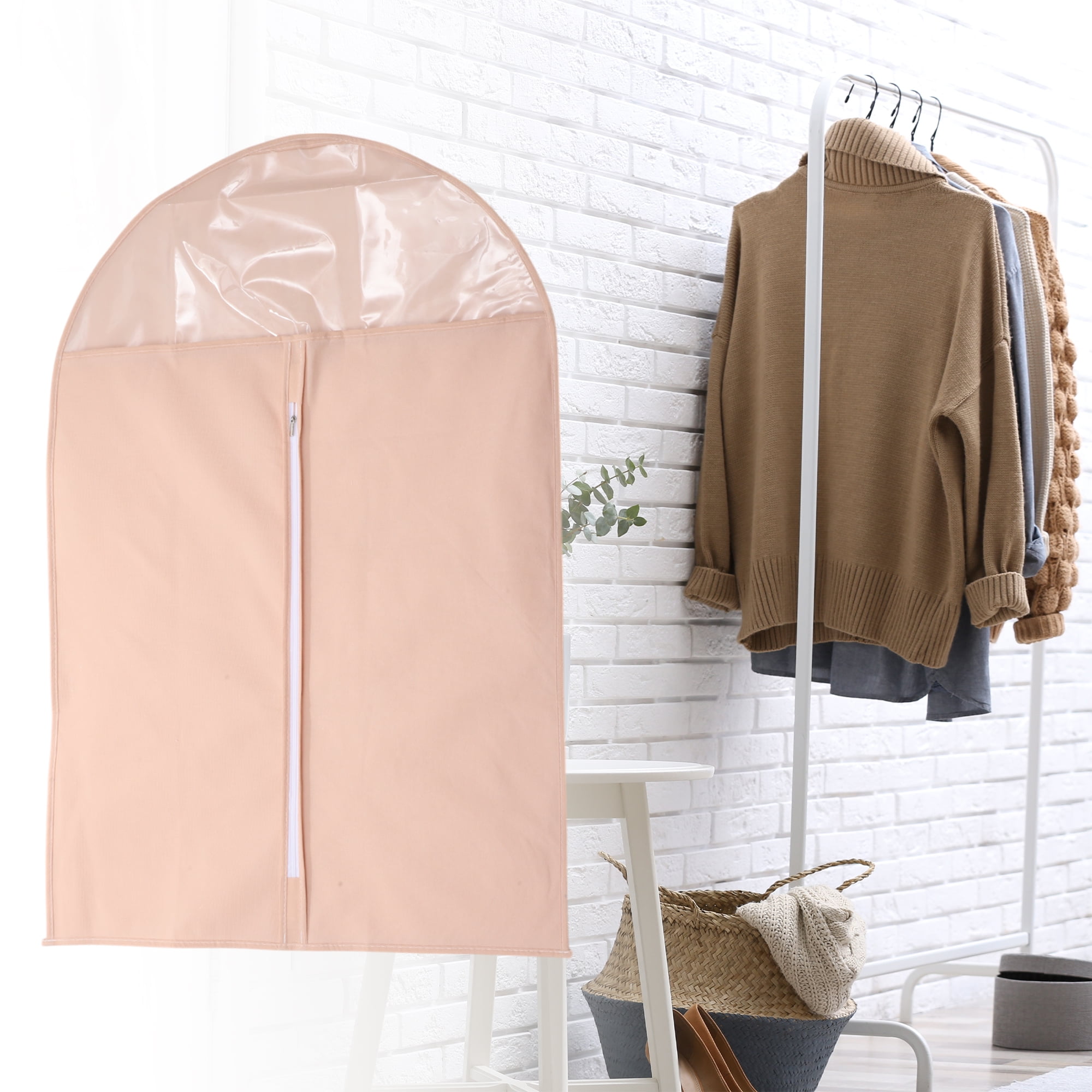 Unique Bargains 3 Pcs Dustproof Thickened Garment Bag Pink 35.43"x23.62"