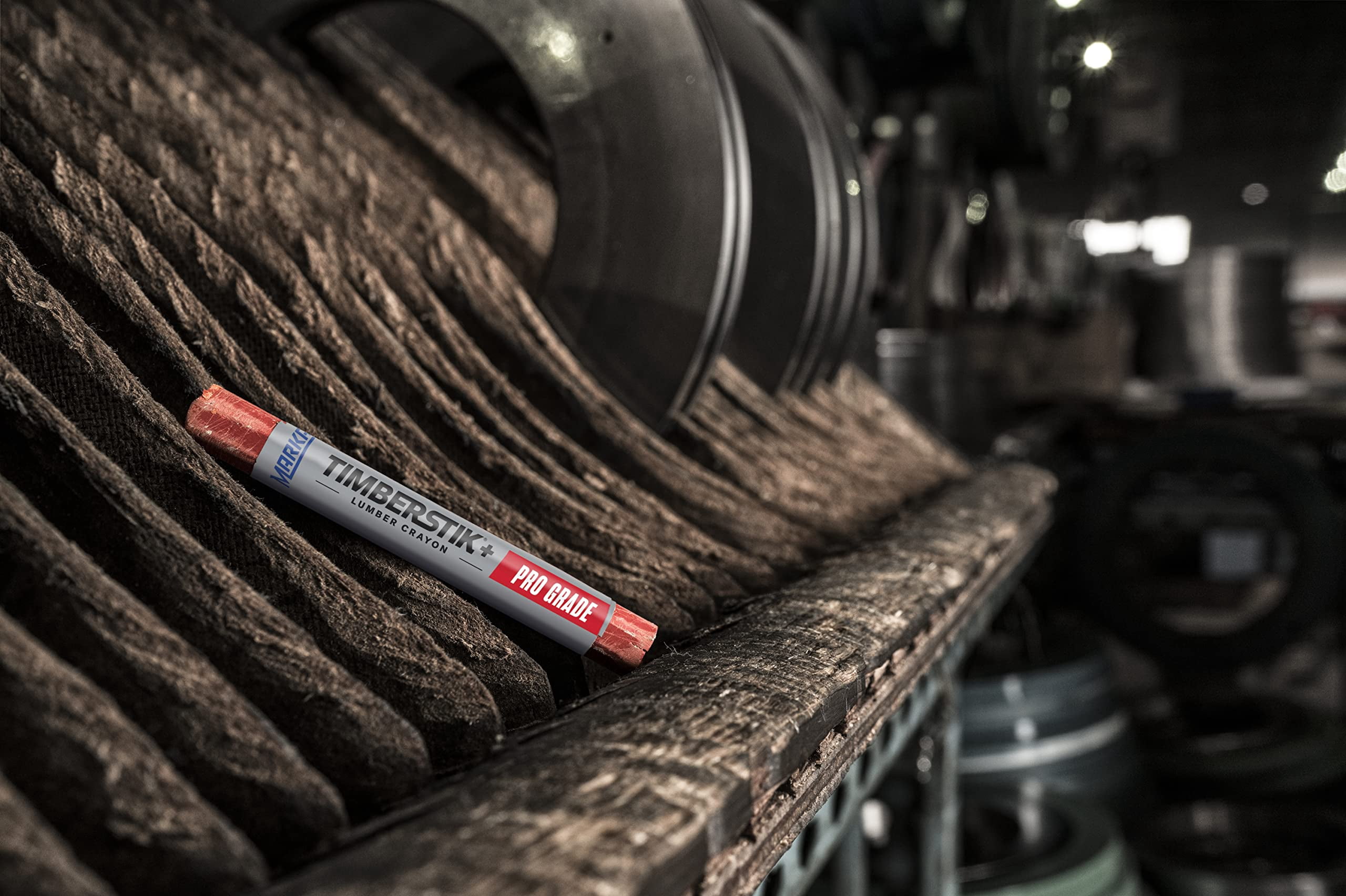 Markal 80382 - Timberstik + Pro Grade Lumber Crayon Works on Wet, Dry, Hot and Frozen Surfaces -Ideal for Hot and Cold climates, 1/2" Hex, 4-5/8" Length, Red (Pack of 12) CA1