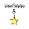 thumbnail image 2 of Bling Jewelry Womens Holiday USA Patriotic Star Dangle Charm Bead 14K Gold Plated Sterling Silver, 2 of 4