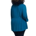 thumbnail image 2 of Women's Plus Size Long Sleeve Lace Up Peasant Top, 2 of 4