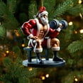 thumbnail image 4 of AuroraX Acrylic Christmas Decoration Creatives Hanging Contemporary Keepsake Ornaments Decorative Neutral Muscular Santa Claus for Home,Christma Tree,Party Decor, 4 of 6