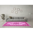 thumbnail image 3 of Ahgly Company Indoor Square Medallion Pink Traditional Area Rugs, 6' Square, 3 of 4