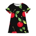 thumbnail image 4 of Zpanxa Robes d'Été pour Filles Décontractées à Manches Courtes Col Rond Imprimé Robe en Polyester Spandex Rouge 10-12 Ans, 4 of 7