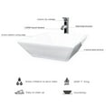 thumbnail image 3 of Eclife 16.25" Rectangular Ceramic Bathroom Sink Combo with Faucet 1.5 GPM and Pop up Drain Bathroom Bowl,White, 3 of 7